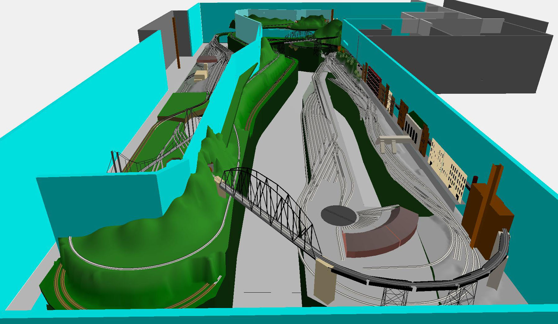 Track Plan 3D Model Railway Layout Canada