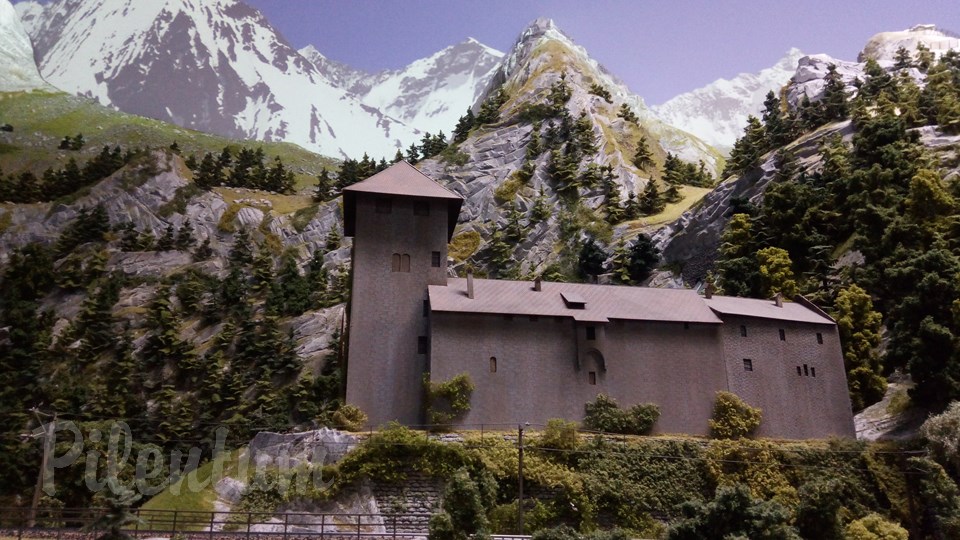 Porsche Model Railroad Museum with Model trains in HO Scale