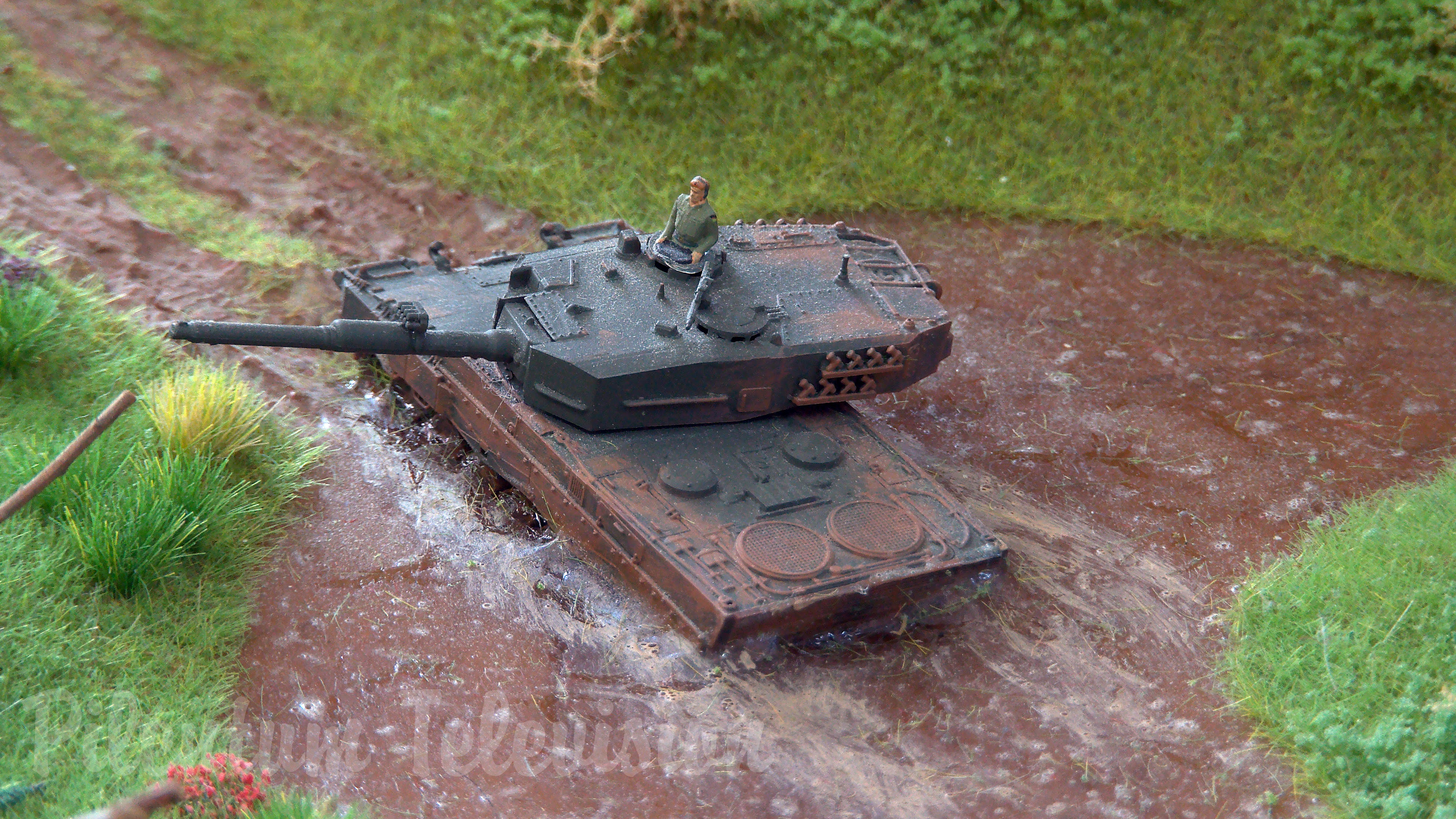 Military Model Train Diorama - German Model Tanks Transported by Steam Trains - HO Scale Model Layout