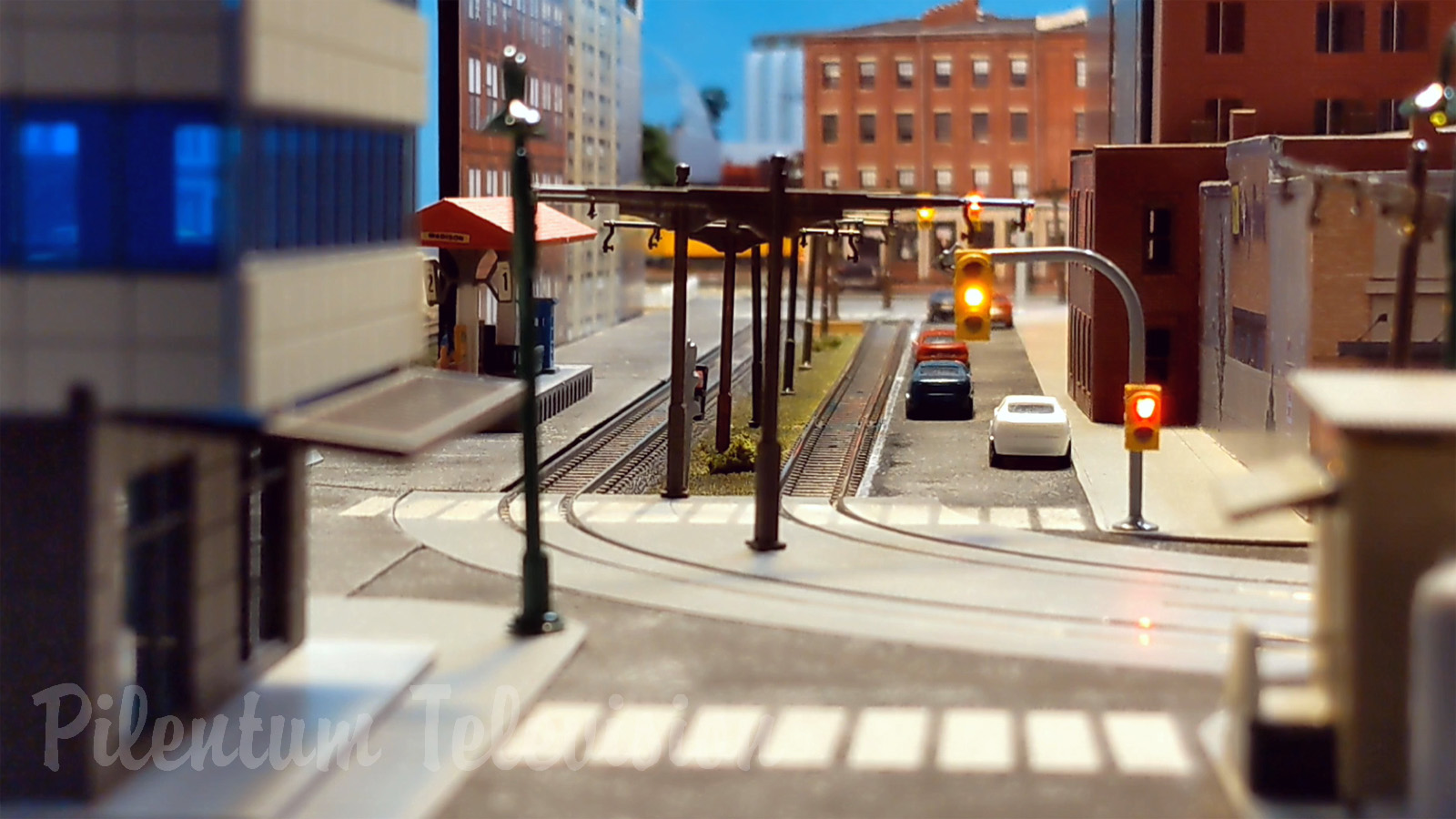 N Scale City Edge Micro Model Railroad Layout Depicting Trams, Trolleys, Streetcars and Light Rail