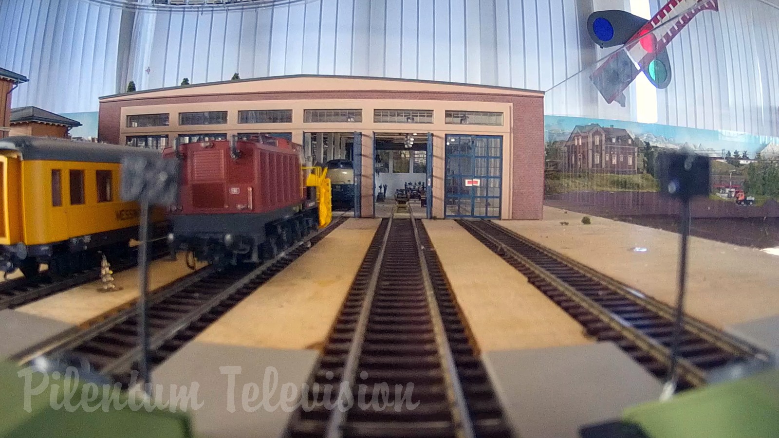 Railroad and Railway Operations in HO Scale: Cab Ride entering the Locomotive Depot or Engine Shed