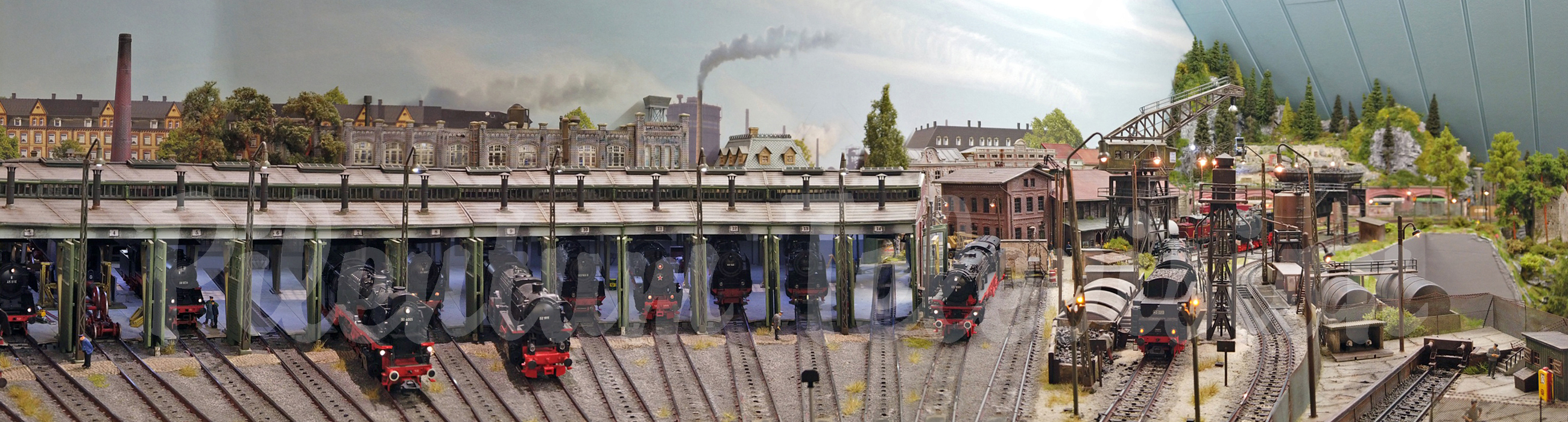 Steam locomotive and ho scale trains: Model railroad operation session in Virgental by Wim de Zee