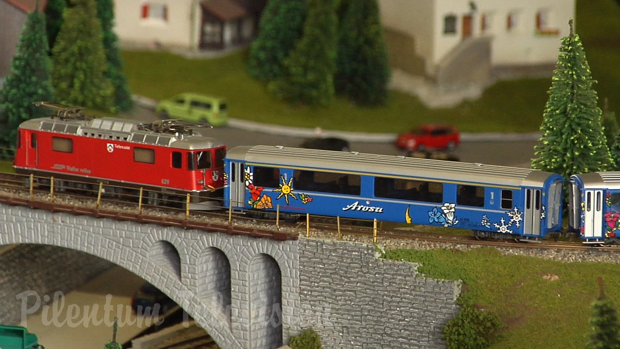 Superb Model Railway Layout of Switzerland: Model Trains of the famous Glacier Express